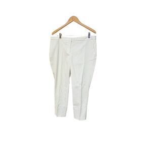 St Tropez West White Embossed Pattern Textured Creased Dress Pants 10